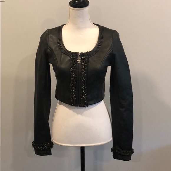 Royal Underground Cropped Leather Jacket - Picture 1 of 8
